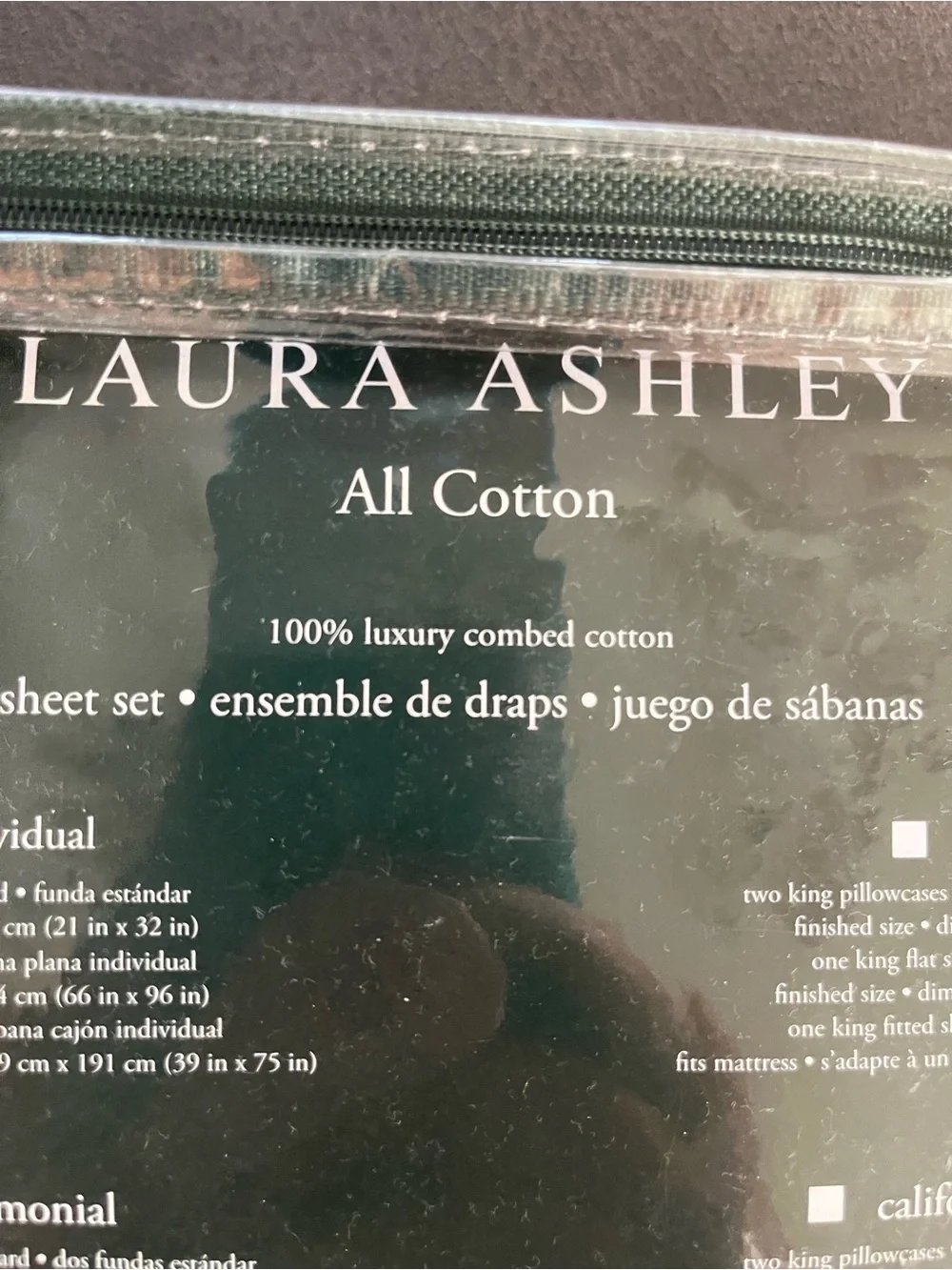 Laura Ashley Blue Floral All-Cotton Twin Sheet Set New